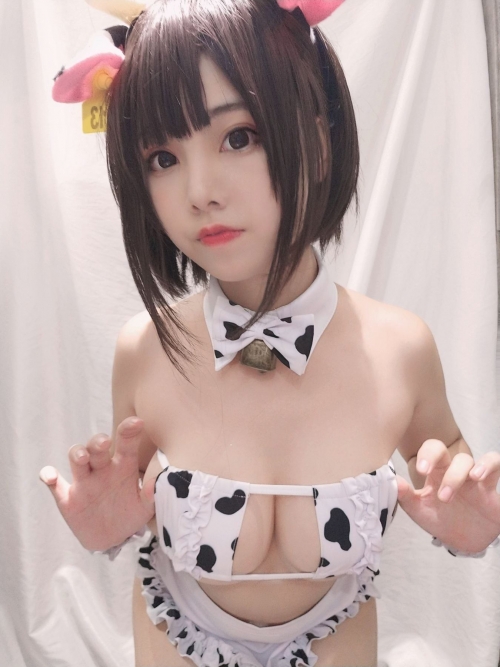 蜜汁猫裘（Mizhimao） 牛ビキニ Cosplay_Cow_Girl_Bikini 40