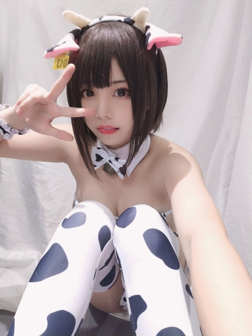 蜜汁猫裘（Mizhimao） 牛ビキニ Cosplay_Cow_Girl_Bikini 47
